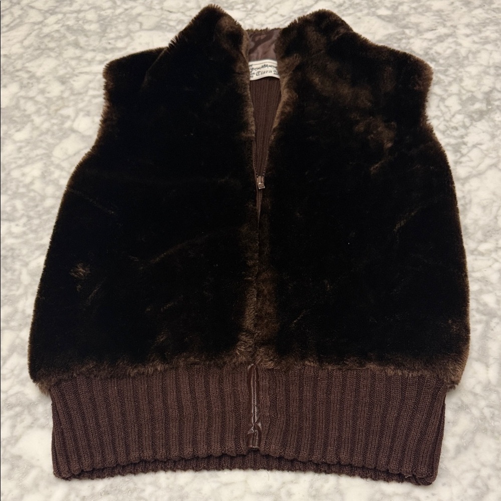 Tiara Dark Brown Teddy Jacket